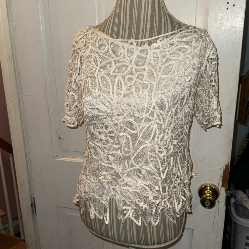 Silken Poetry lace top nwot